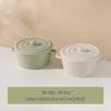 Cream Style Ceramic Double-Handled Soup Bowl with Lid