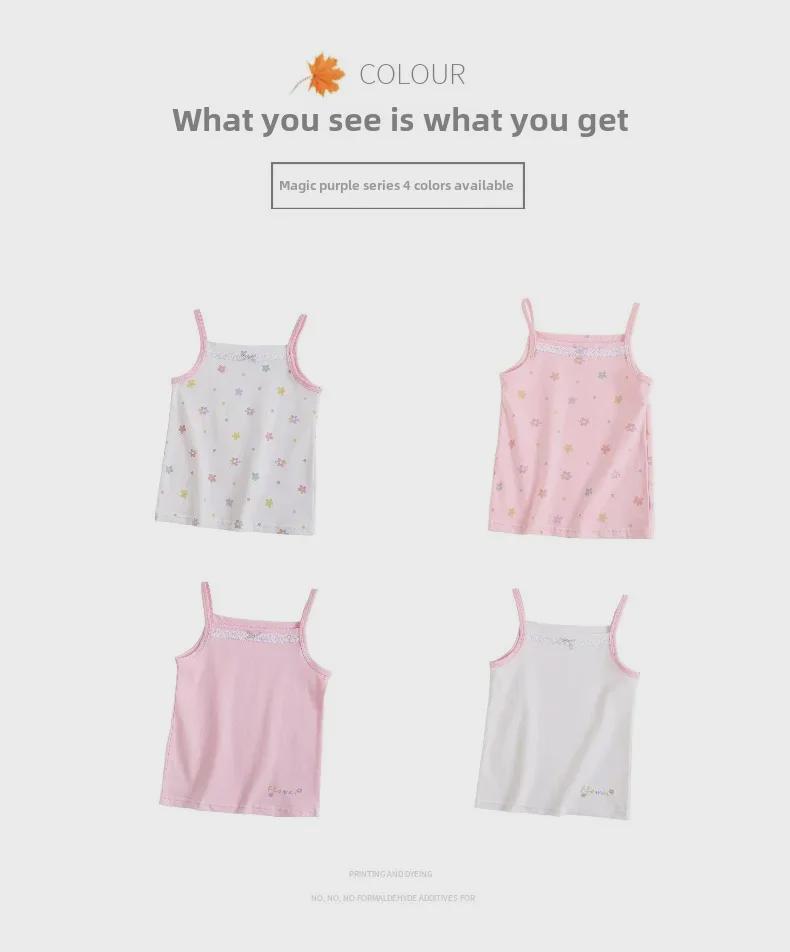 Dívčí bavlněné krajkové tílko – letní korejský styl, tílko pro miminka a děti