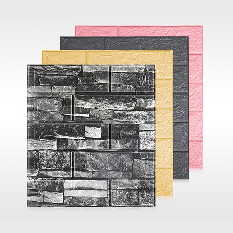 1-40pcs 38.5X35cm 3D Room Decor Foam Home Decoration Self-adhesive Waterproof Wall Stickers Retro Brick Pattern Wallpaper