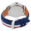 Montre homme - Joel - Cadran bicolore bleu/rouge - Bracelet nylon & cuir 22 mm - Étanchéité 5 ATM