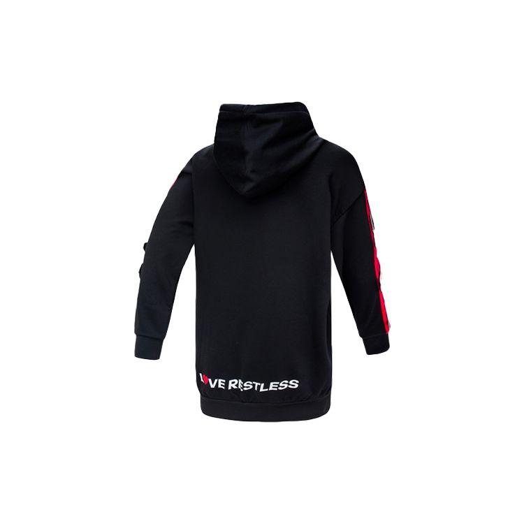 adidas Neo Casual Sports Mid-Length Hooded Pullover American Vintage Sweatshirt Women Sweatshirt Black EI4444