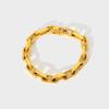 New 18k Gold Plated Tarnish Free Stainless Steel Vintage Dainty Polished Singapore Corn Chain Necklace Jewelry Set