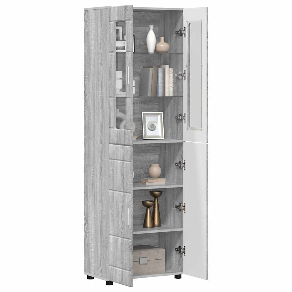 Highboard FLORIN Grey Sonoma 60 x 35 x 182 cm Particleboard