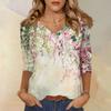 3/4 Sleeve Shirts For Women Cute Print Graphic Tees Blouses Casual Plus Size Basic Tops Pullover