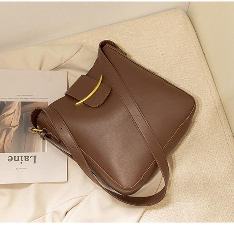 Дизайнерская сумка кожаная женская сумка сумка-ведро кожаная сумка на плечо женская сумка большой емкости сумка для покупок коричневый 3679₽