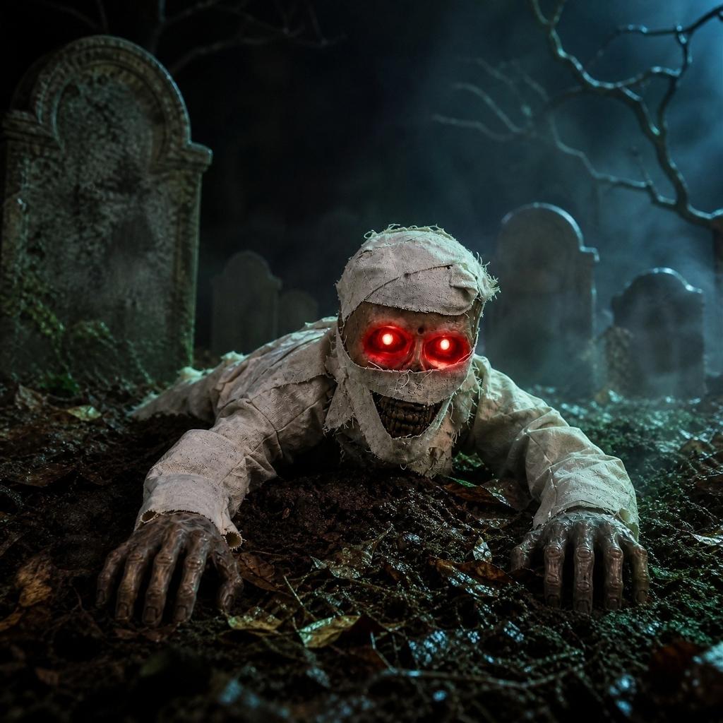 Electric Crawling Skeleton Halloween Decoration Prop with Moving Limbs and Glowing Eyes for Indoor Outdoor Party Haunted House Display