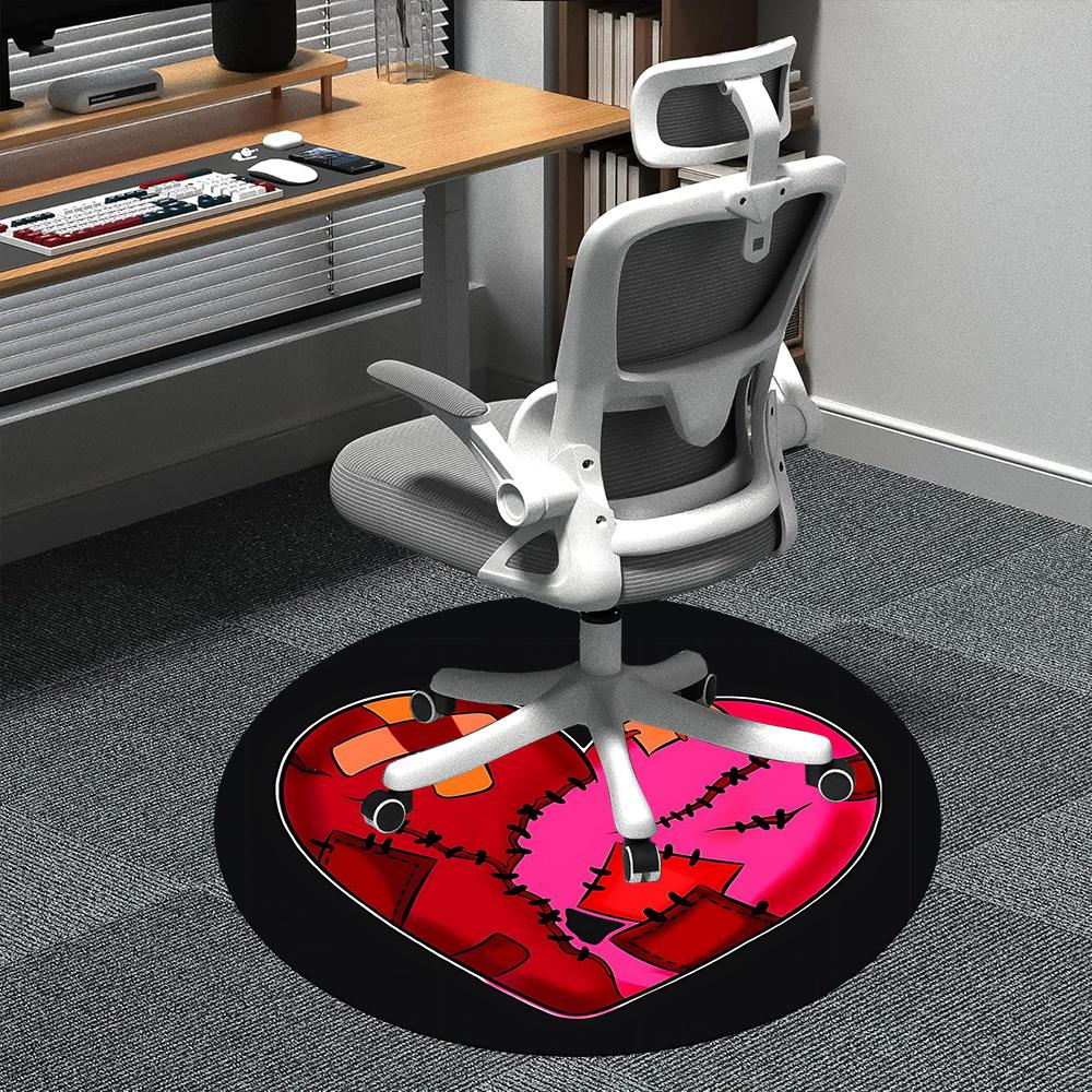 

1pc Healing Love Office Round Area Rug, Indoor Mat Suitable ForOffice, Under Office Chairs Bedroom Living Room Home Decor, Room Deco 047 80cm by 80cm
