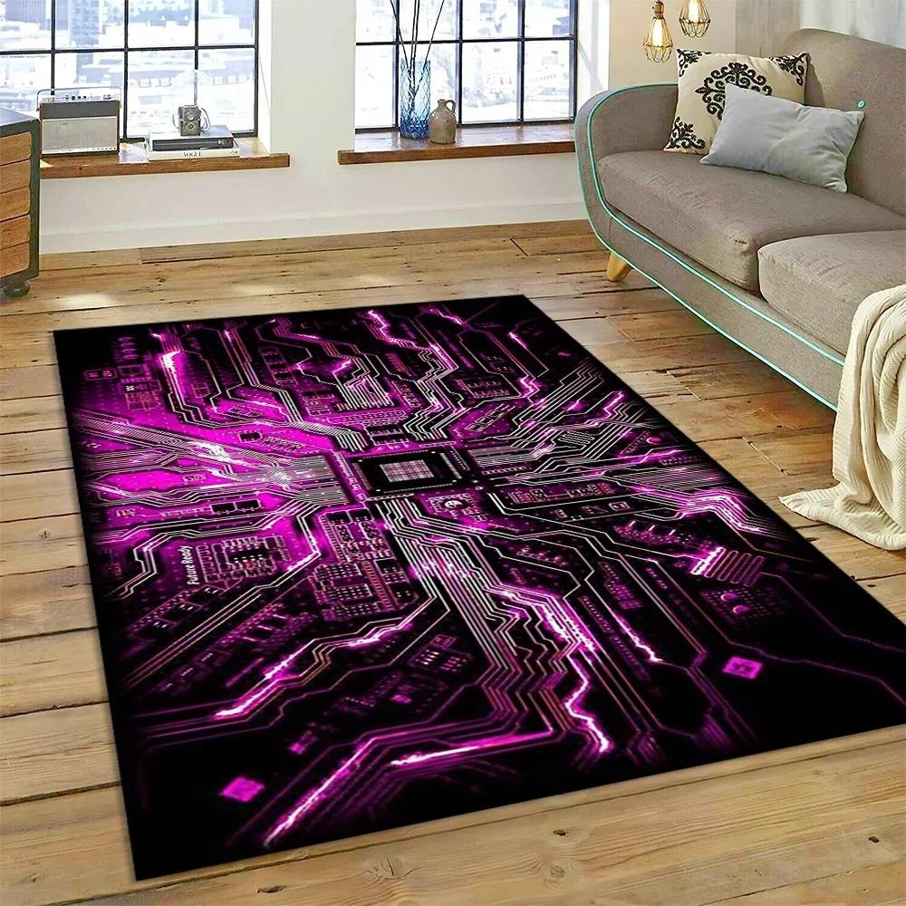 Chip Circuit Board Carpet Rug for Home Living Room Bedroom Sofa Doormat Kitchen Decor Child Paly Area Rug Non-slip Mat
