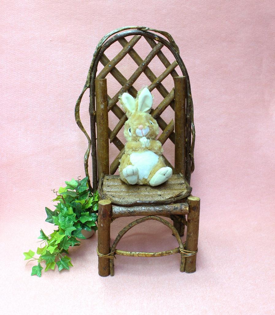 Bunny Stick Bunny, Small, Brown