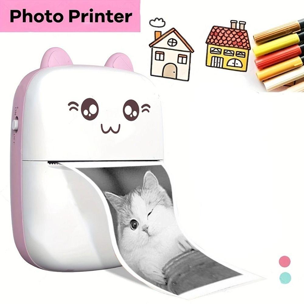 Cat Shaped Thermal Printer Portable Wireless Bluetooth Printer  Student