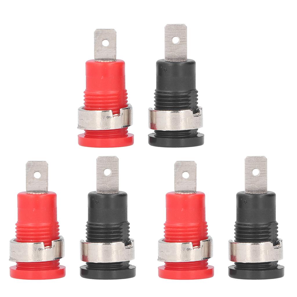 10Pairs 4mm Banana Socket Safe Return Type Red Black Nickel Plated Banana Socket for Electronic Indu