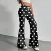 Women's Fashion Loose Drawstring Waist Polka Dot Printed Casual Sports Pants Casual Flared Pants