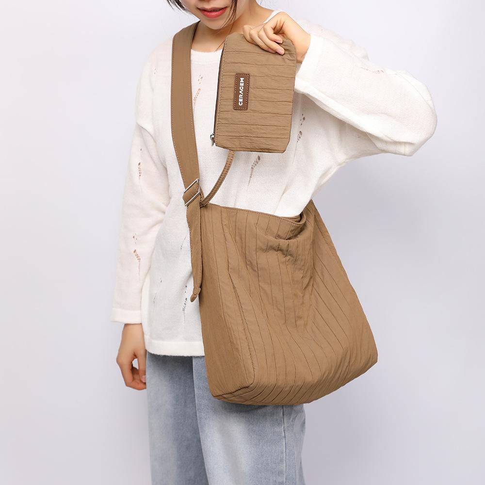 Bucket Bag, Women's Bag, Pleated Armpit Bag, Korean Version Commuting Tote Bag, Large Capacity Shoulder Bag