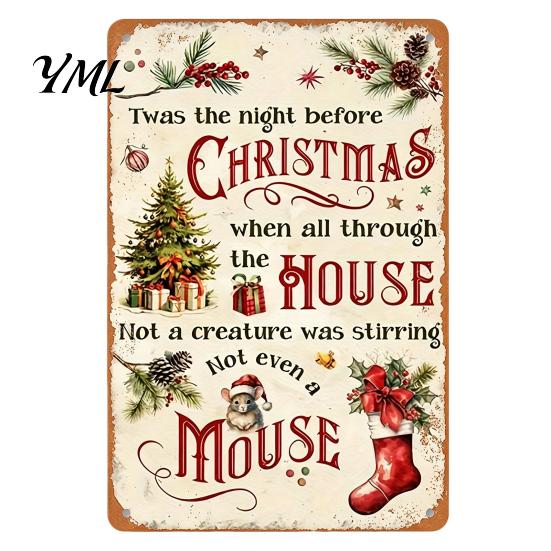Indoor Outdoor Festive Wall Art Christmas Wood Sign, Vintage Santa's Sleigh Parking Only 2D Retro Wooden Seasonal Ornament Rustic Farmhouse
