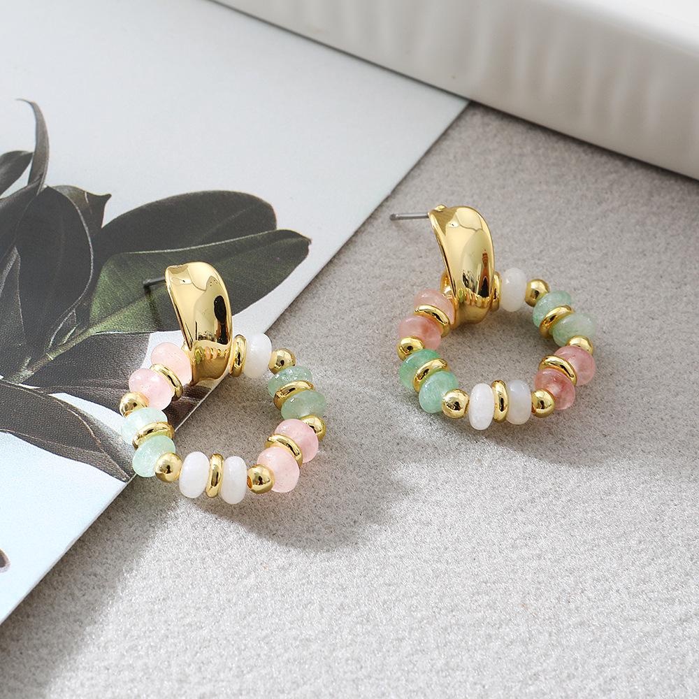 

Красочное ожерелье на ключицу из натурального камня в корейском стиле для женщин - Свежее, милое, универсальное летнее украшение