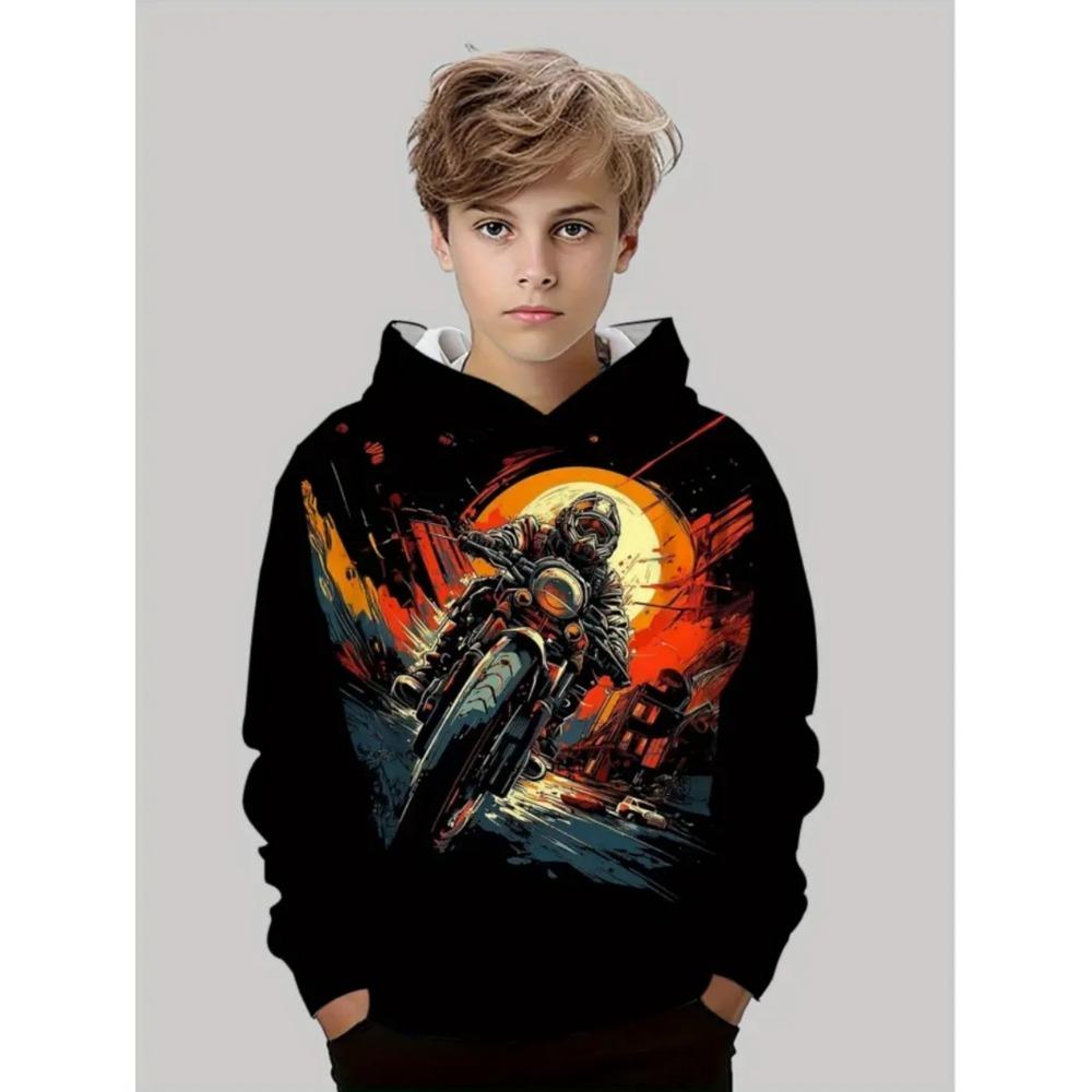 

Толстовки с принтом мотоцикла и мотокросса для мальчиков, новая модная одежда с длинными рукавами, 3D спортивные свитшоты, худи-пуловер, детская одежда 100