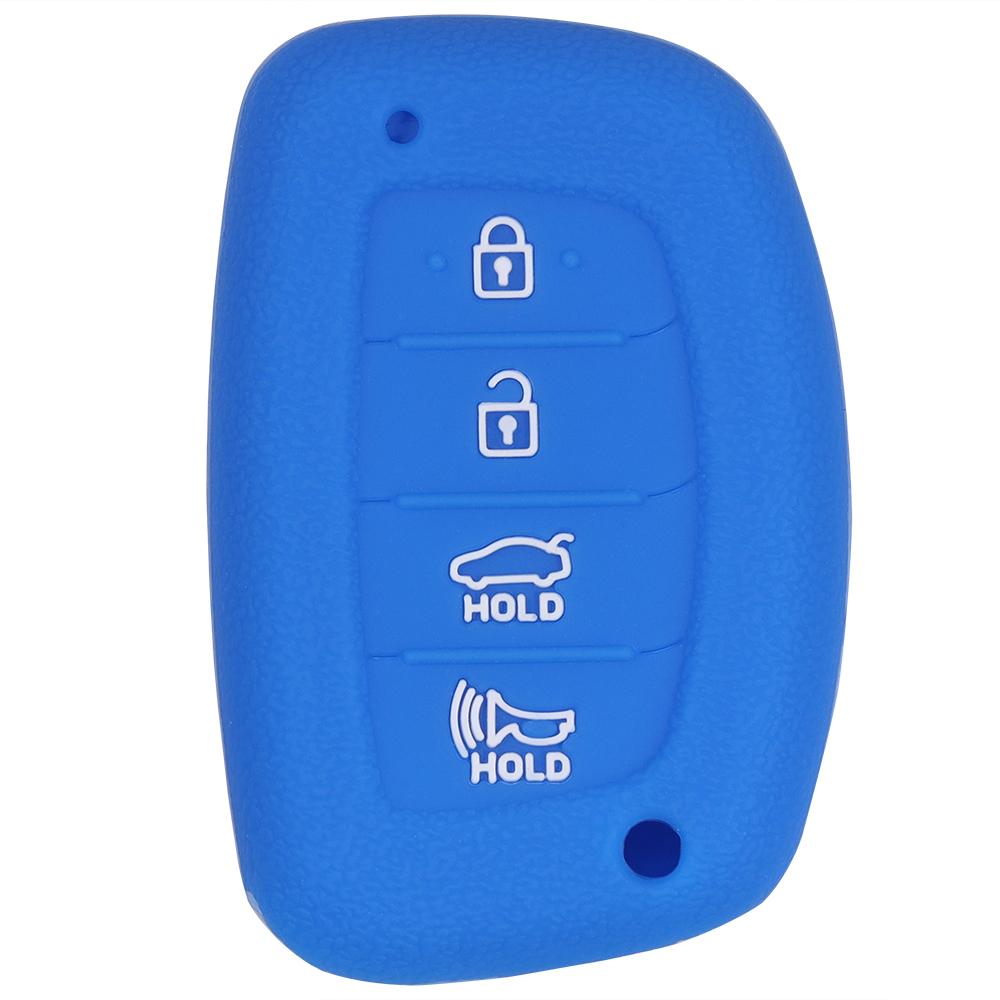 Key Fob Cover Case Soft Rubber Silicone For Hyundai Elantra Tucson Sonata I40 Keyless 4 Button Smart Remote