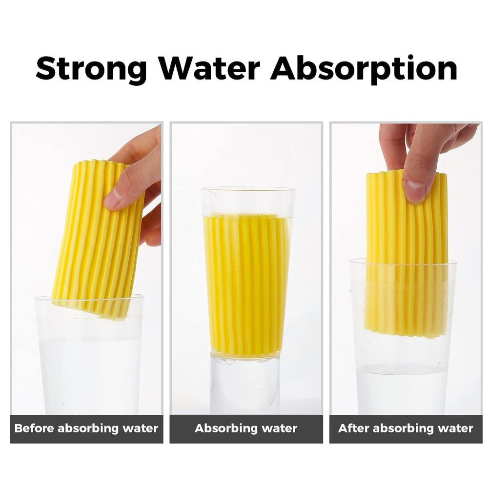 4PCS Wet Cleaning Duster Yellow Sponge Powder Dust Catches Clean Magic Cleaning Wipes Damp Clean Duster PVA Sponge Cleaning