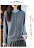 Trendy Women's 100% Wool Knit Cardigan - Thickened Lace-Trimmed Jacket for Autumn/Winter