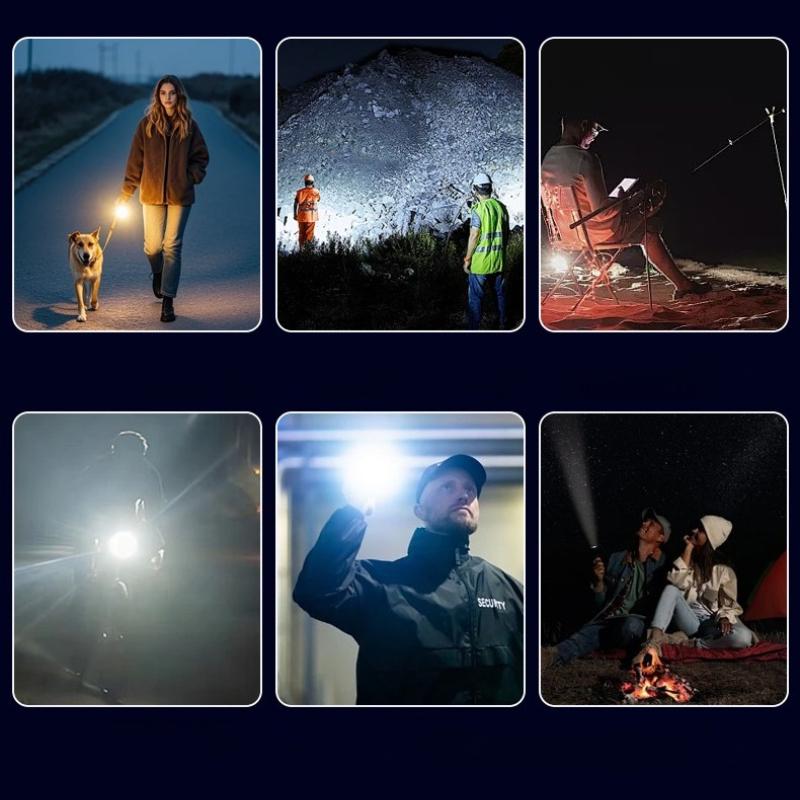 Portable Flashlight Multifunctional Searchlight, Outdoor Ultra Bright, Dual Light Source with Multiple Levels, Long Battery Life of Flashlight