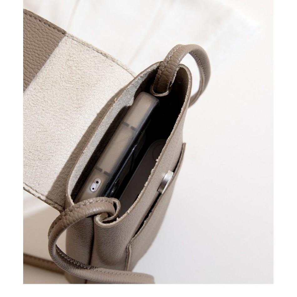 IELGY Adjustable Shoulder Strap High-End Soft Leather Cross-Body Mobile Phone Bag Shopping Walking Mini Pouch