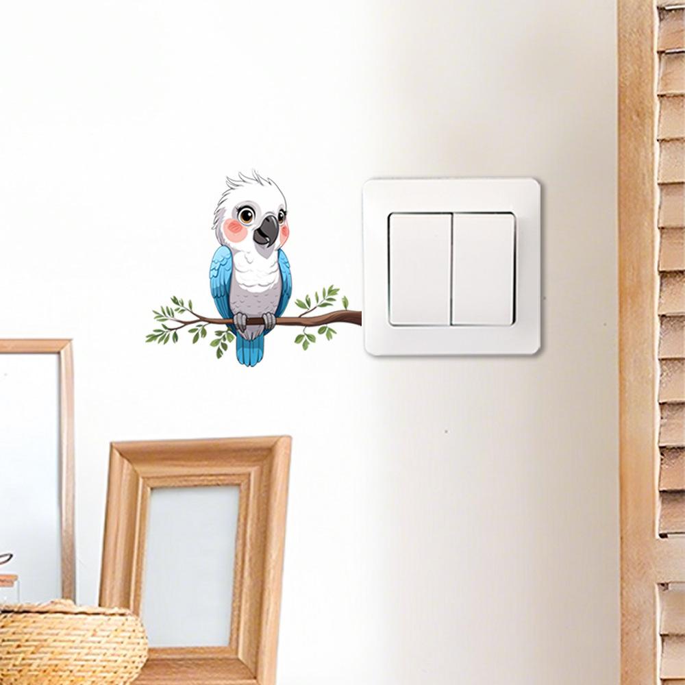 Branch Bird Self Adhesive Switch Wall Sticker for Bedroom Study Living Room Home Decor