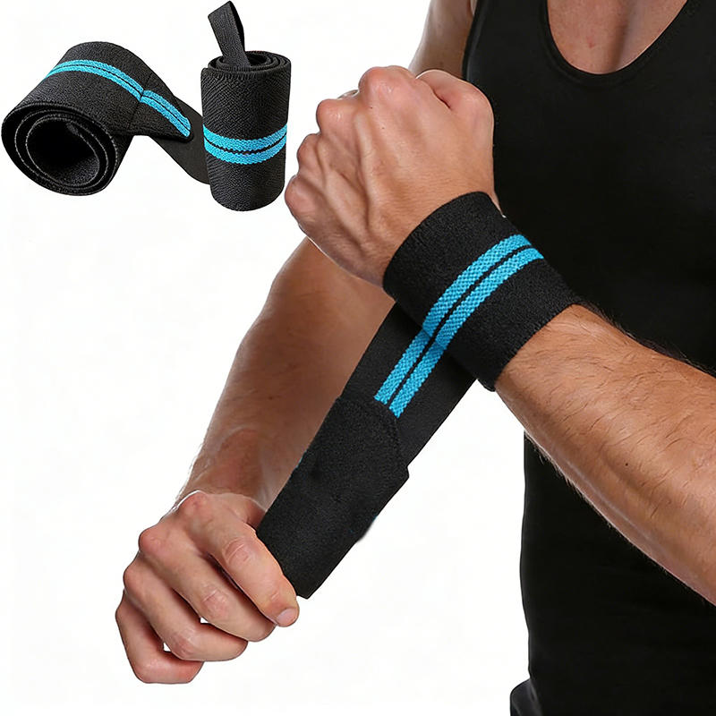 1PC Stripe Elastic Compression Sports Wristband Sweatband Adjustable Breathable Support Wrap for Gym Workout Tennis Weightlifting