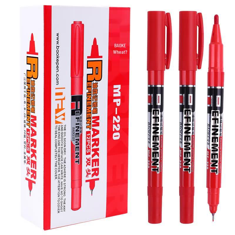 BAOKE MP220 Double-Tip Oil-Based Marker Pen