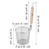 Stainless Steel Pasta Strainer,Kitchen Mesh Strainer with Wood Handle,Frying Food Basket for Cooking Noodles Kitchen Barbecue