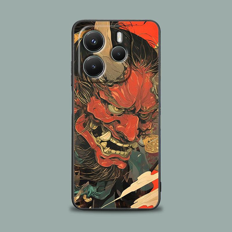 Samurai Ghost Hannya Ukiyo-E Mask Phone Case for Xiaomi Redmi 14C 12C 10C 13C 4G Redmi Note 14 13 12 11 10 Pro Plus 12S 9S Cover