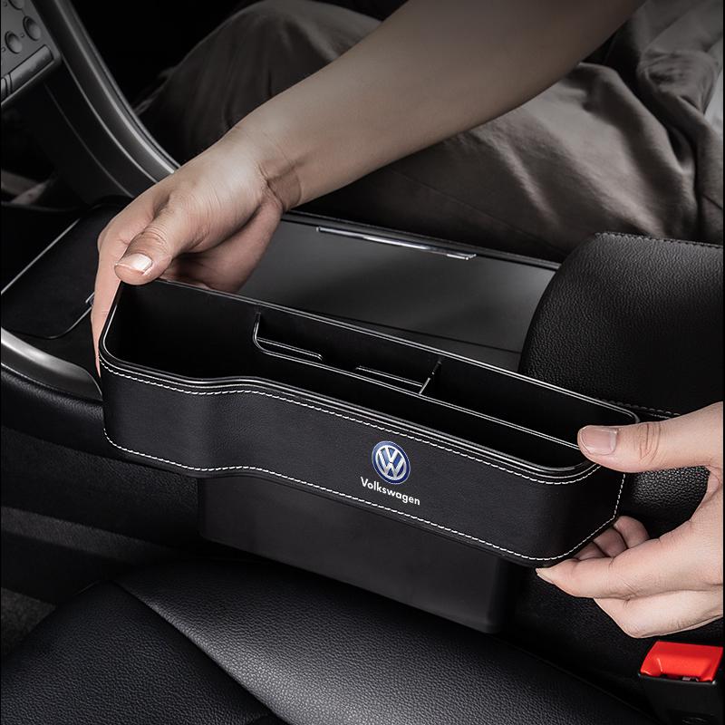 Car Seat Crevice Storage Box Seat Gap Slit Pocket Catcher Organizer For Volkswagen Golf GTI MK1 MK2 MK3 MK4 MK5 MK6 MK7 MK8