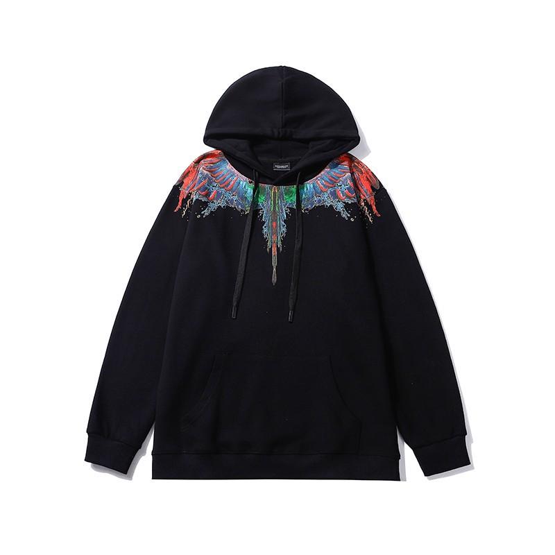 Sudadera MB Color Pluma Alas Fantasma Marcelo Marca de Moda Año de la Serpiente Relámpago Sudadera con Capucha para Pareja