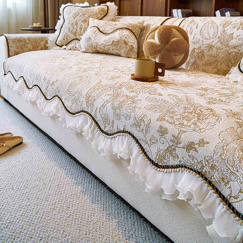 Home Sofa Cushion Luxury Chenille Lace Couch Cushion Wear-resistant Non-slip Sofa Cover Cloth Four Seasons Universal Slipcover