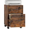 Rolling File Cabinet with 2 Drawers, Mobile Filing Cabinet with Hanging File Folder for Letter Sized Documents, Rustic Brown