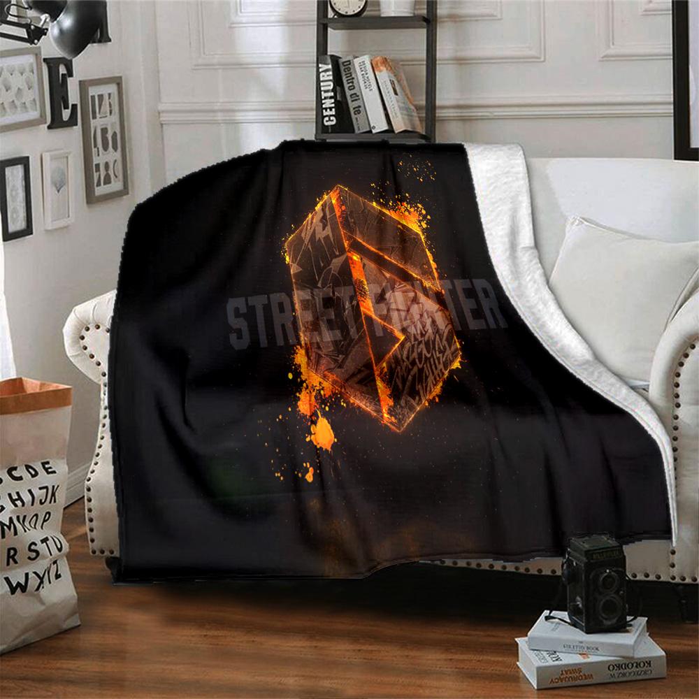 Street Game Characters Flannel Blanket, Soft Polyester, Modern Design, All-Season for Camping, Travel, Gifts for Holidays or Birthdays