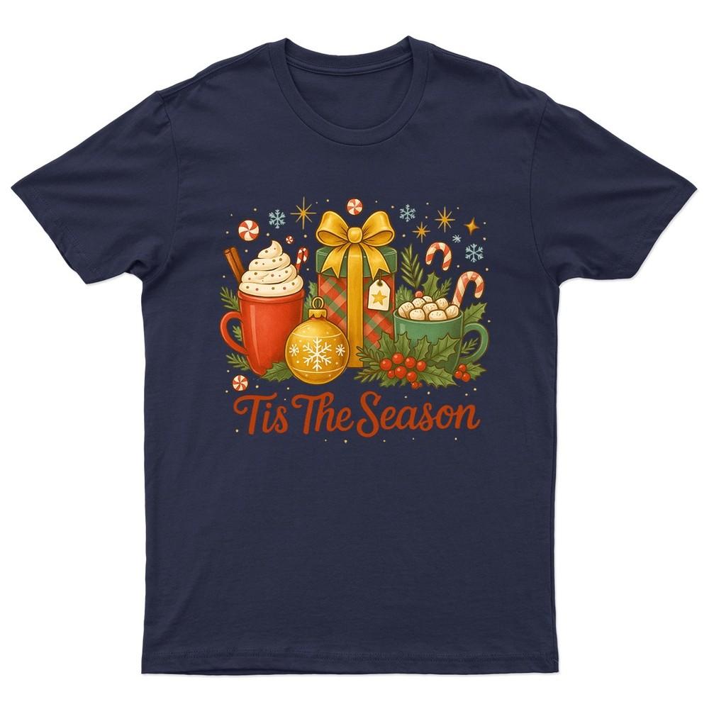Tis The Season Christmas TShirt Unisex Gift Retro Seasonal Funny Xmas Santa l