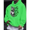 Men's Casual Versatile Style Fashion Hoodie, Wolf Print