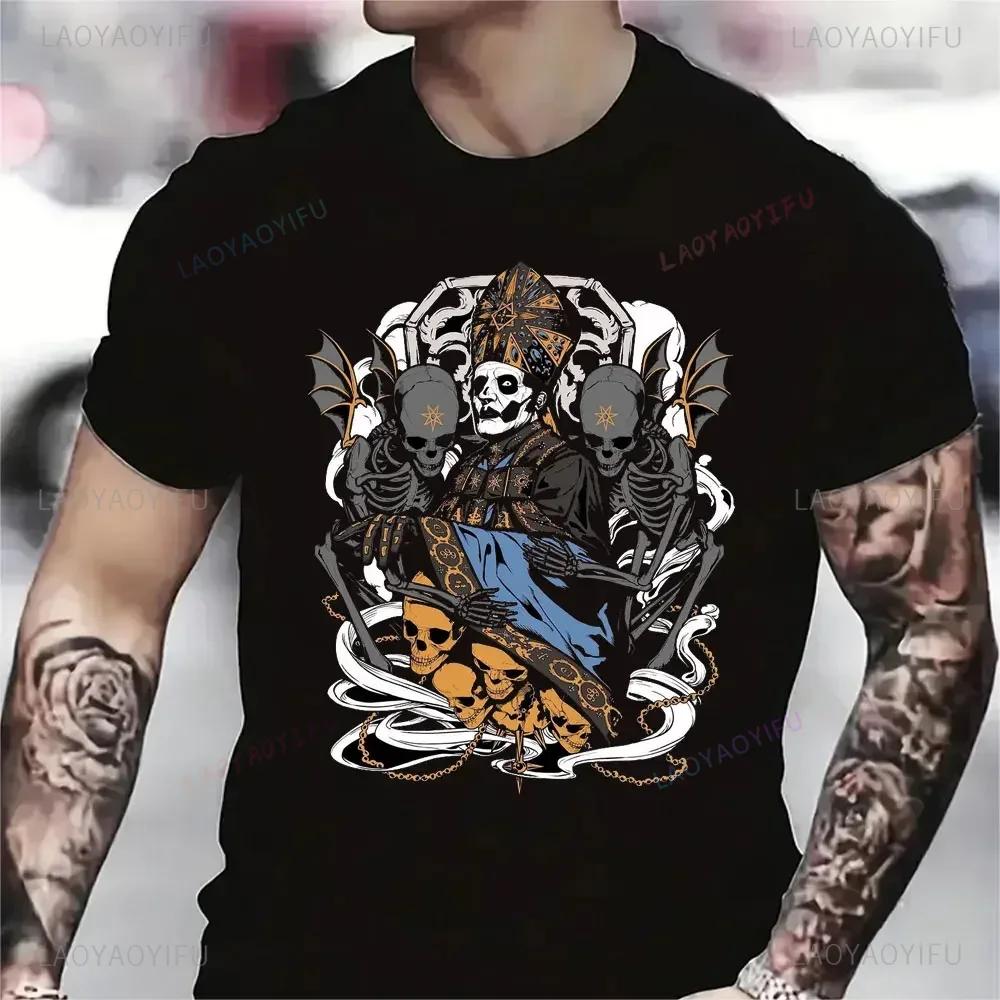 Authentic GHOST Band Papa Wrath Tops Tee Cotton T Shirt Unisex NEW Harajuku Funny Fashion Top Vintage Classic Streetwear T-Shirt