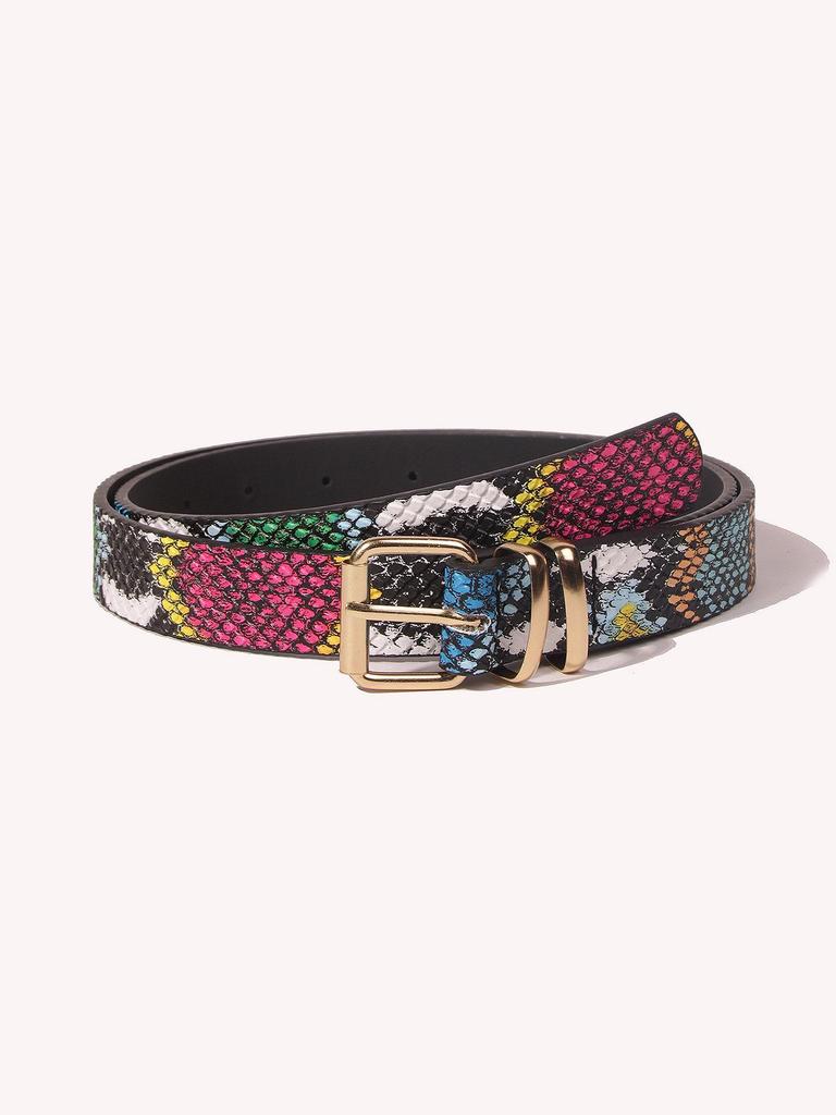 Women's Camouflage Animal Pattern Thin Belt - Decorative Accessory for Jeans