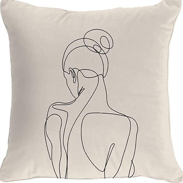 Abstract Pillowcase Sunset Sunrise Line Modern Art Minimalist Living Room Sofa Bay Window Pillow Geometry