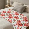 Plush Flannel Fleece Blanket, Machine Washable Soft Cozy Throw with Delicate Floral Print for Bedroom, Sofa, Office Napping, Christmas & Halloween