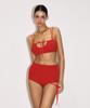 VINAJ One-Sided Ribbon High Bikini Panties (Red)