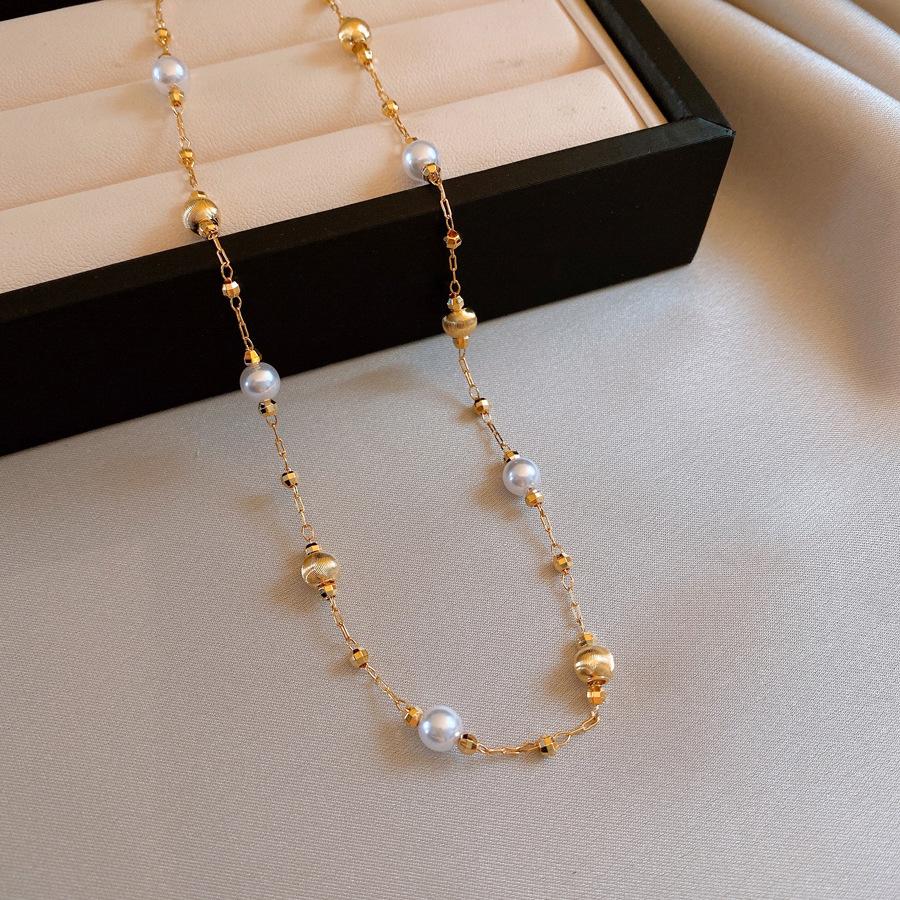 Ожерелье-чокер из настоящего 18-каратного золота с неровным жемчугом, цепочка на ключицу, простое и универсальное, ожерелье для женщин