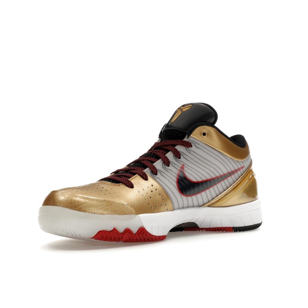 Nike Zoom Kobe 4 Protro Gold Medal 2024 Unisex Sneakers White Dark-Obsidian Varsity-Red FQ3544-100
