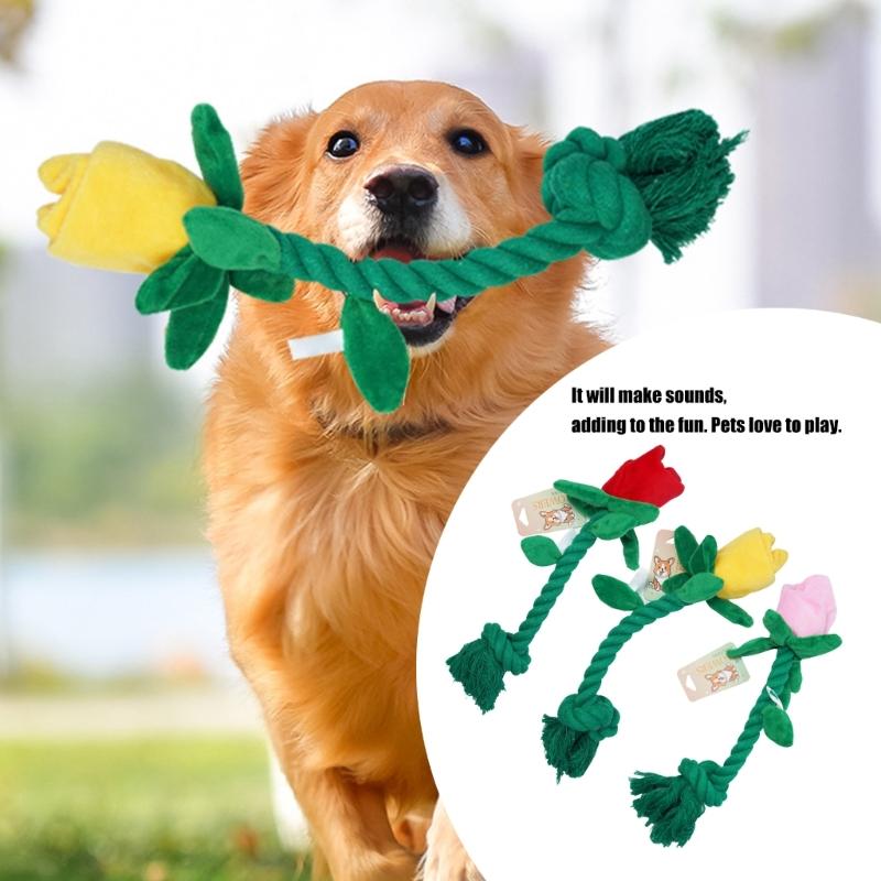 Peluche Rosa Giocattolo per Animali Giocattolo da Masticare e Pulire i Denti per Cuccioli Dentizione Pulizia dei Denti Cane Rosa Masticare Rosa Giocattolo Dentizione