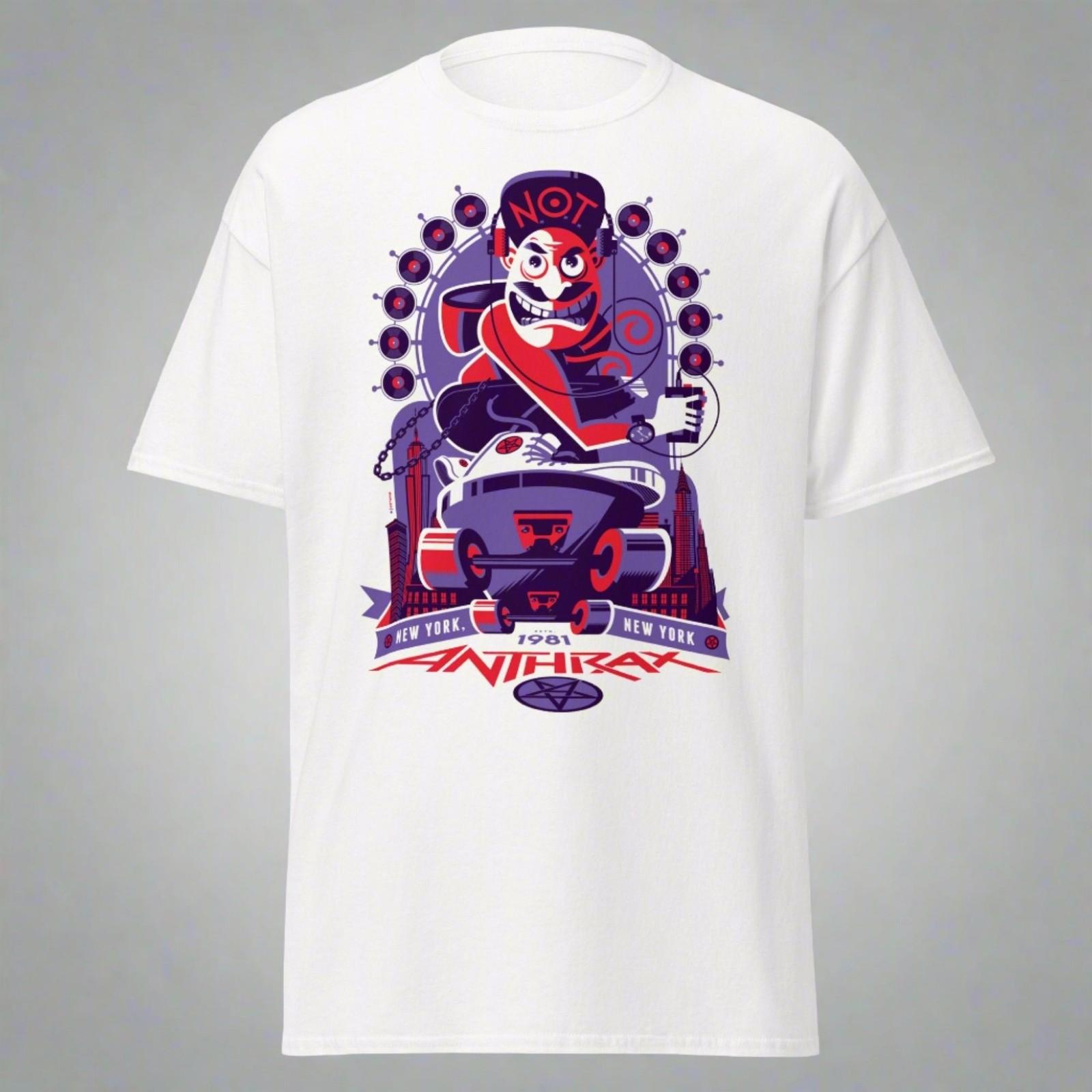 Stakes Anthrax - New York 81 Tour Jumbo Print T- T- White New Unisex T-Shirt XXL
