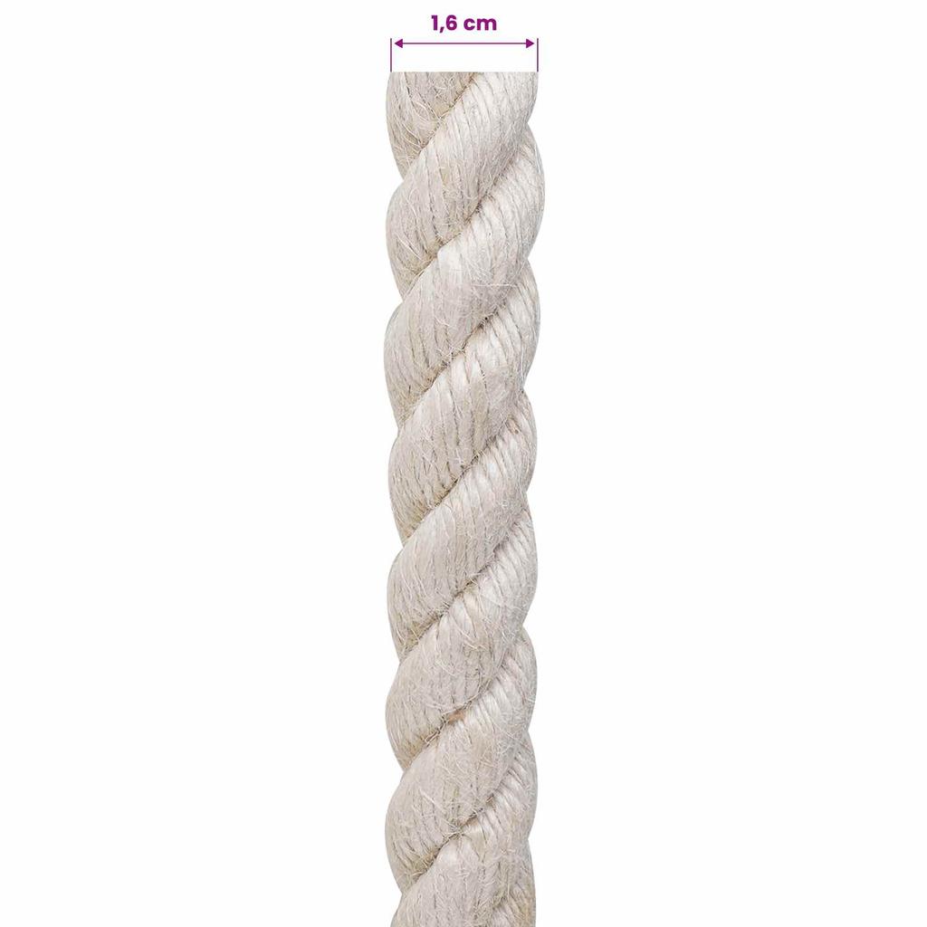 Jute Rope 16 Mm White 100percent  Tossa Jute
