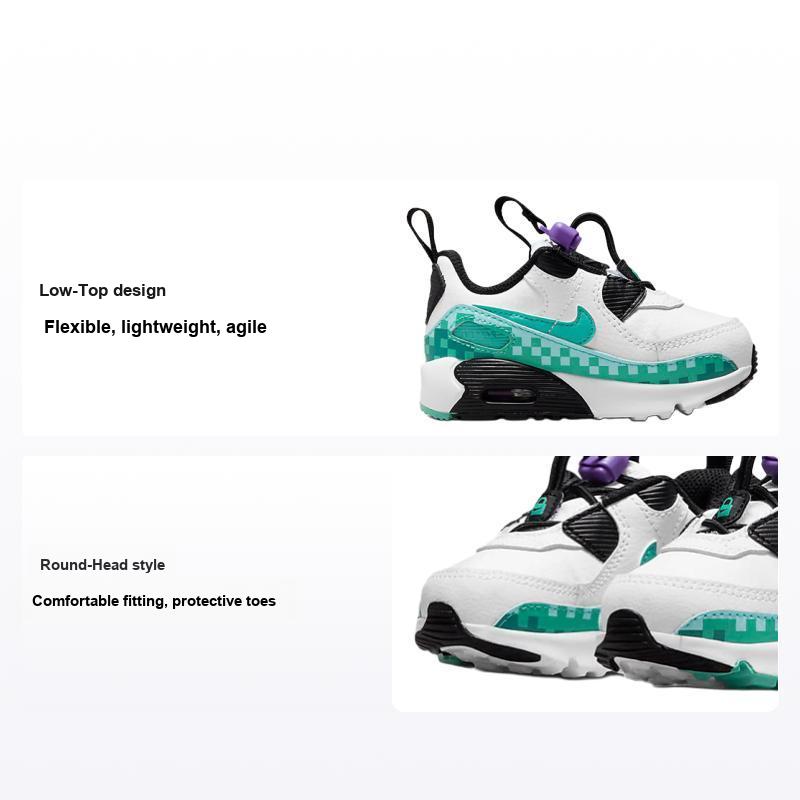 Детские кроссовки Nike Air Max 90 Toggle SE TD White Psychic Purple Washed Teal, черные DN3265-100 22