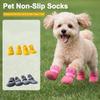 4PCS Breathable Dog Foot Cover Waterproof Anti-slip Pet Socks Cute Dog Mesh Shoes  Rainy Days