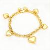 Chain Gold Bracelet Unique Charm Chunky Bracelet Bridal Party Heart Bracelet  Wedding Occasion